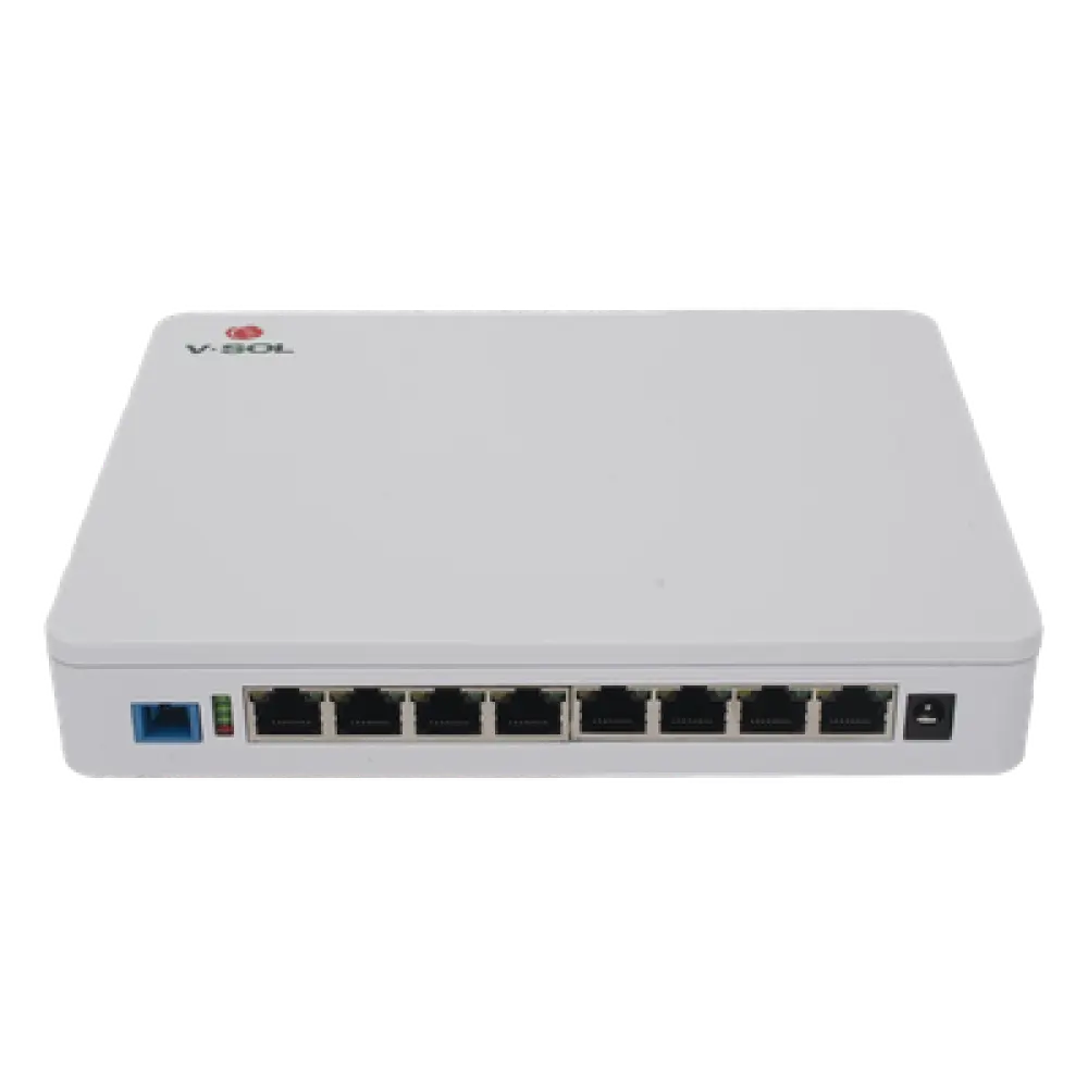 ONU Dual EPON/GPON / 8 Puertos PoE 802.3at Gigabit / Wi-Fi Doble banda 2.4 y 5 GHz / 1 Puerto SC/UPC / 130W / 0.64 x 0.52 x 0.10 ft
