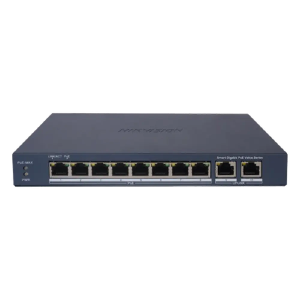 Switch PoE+ Administrable / 8 Puertos Gigabit PoE+ / 2 Puertos Uplink Gigabit / Alcance Extendido 300 m (984.3 ft) / 60 W / Gestión en Nube