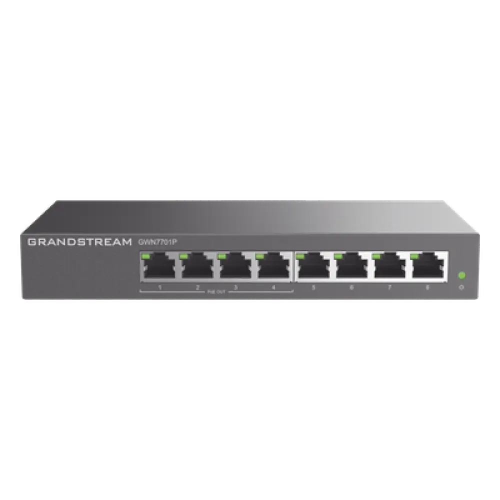 Switch PoE+ Gigabit No Administrable / 8 Puertos 10/100/1000 Mbps / 4 Puertos PoE+ 60W / 16 Gbps / 8K MAC