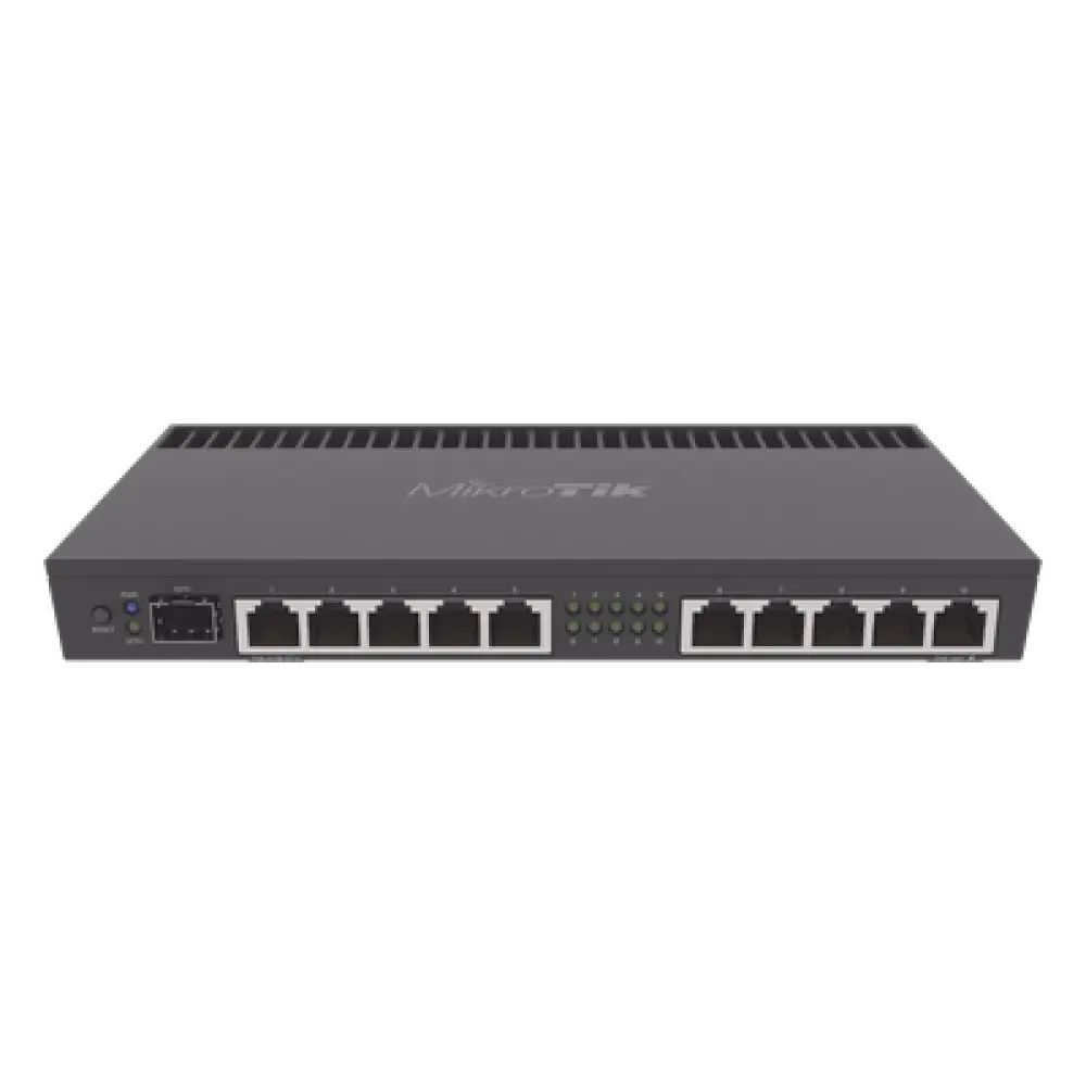 Router / CPU 4 Núcleos ARM / 10 Puertos Gigabit / 1 Puerto SFP+ 10G / 1 GB RAM / Montaje Rack 1U