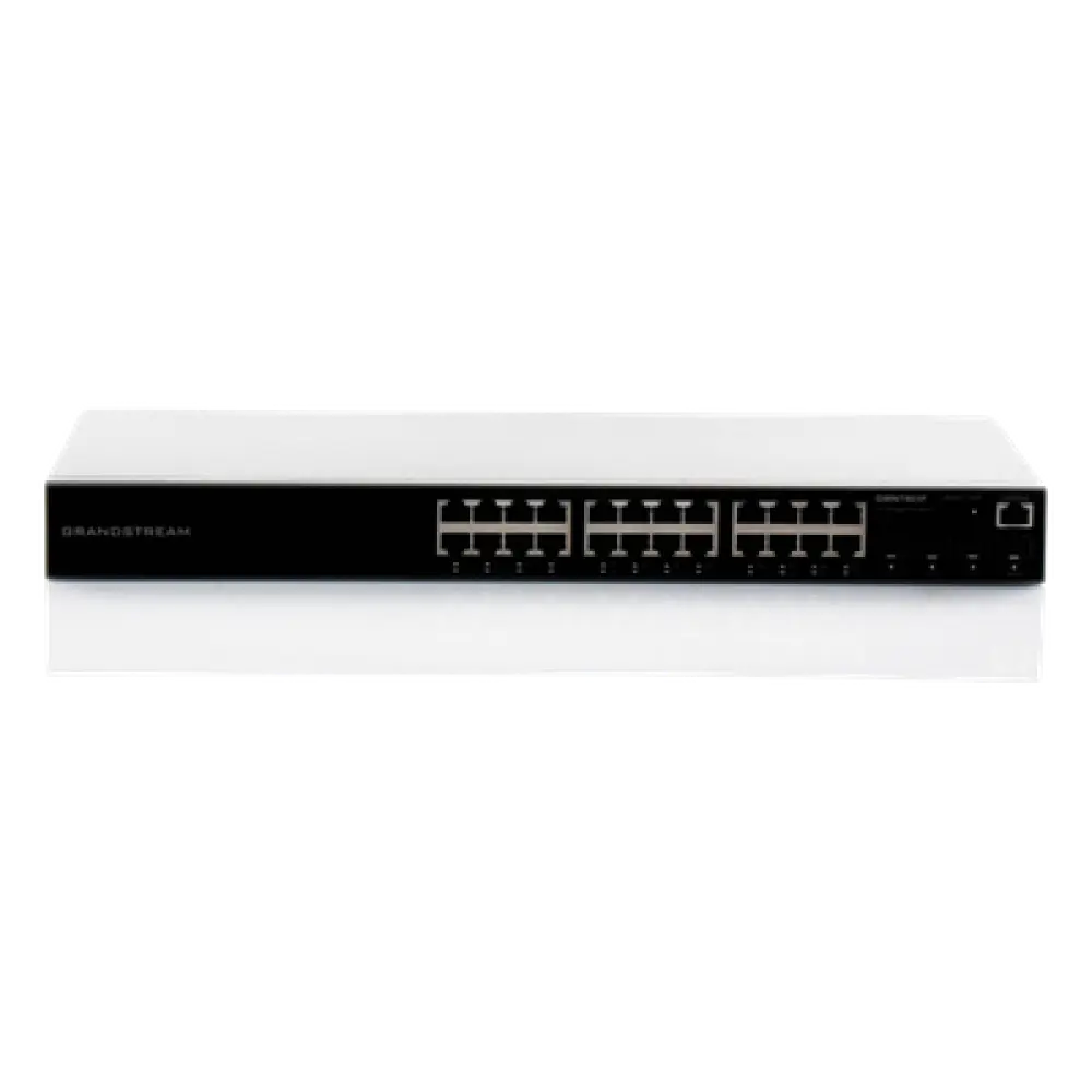 Switch PoE+ Administrable / 24 Puertos Gigabit / 4 SFP Uplink / 360W PoE Total / 56 Gbps Switching / Cloud Gratuito / Rack 19"