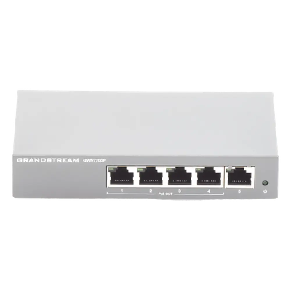 Switch PoE+ Gigabit No Administrable / 5 puertos / 4 puertos PoE+ 30W / 60W total / 10 Gbps
