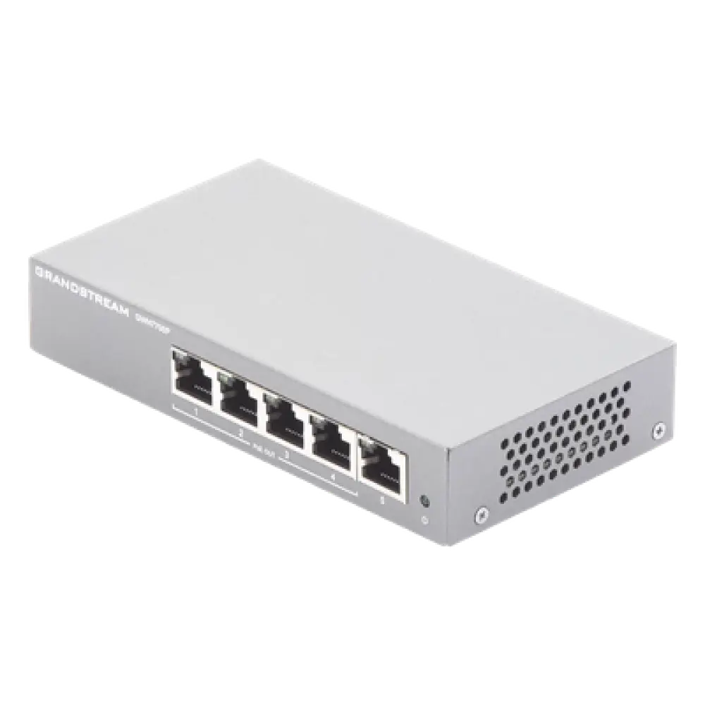 Switch PoE+ Gigabit No Administrable / 5 puertos / 4 puertos PoE+ 30W / 60W total / 10 Gbps