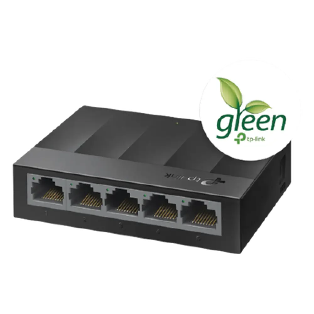 Switch / 5 Puertos Gigabit / 10 Gbps / Fanless / 3.5×2.8×0.9 in