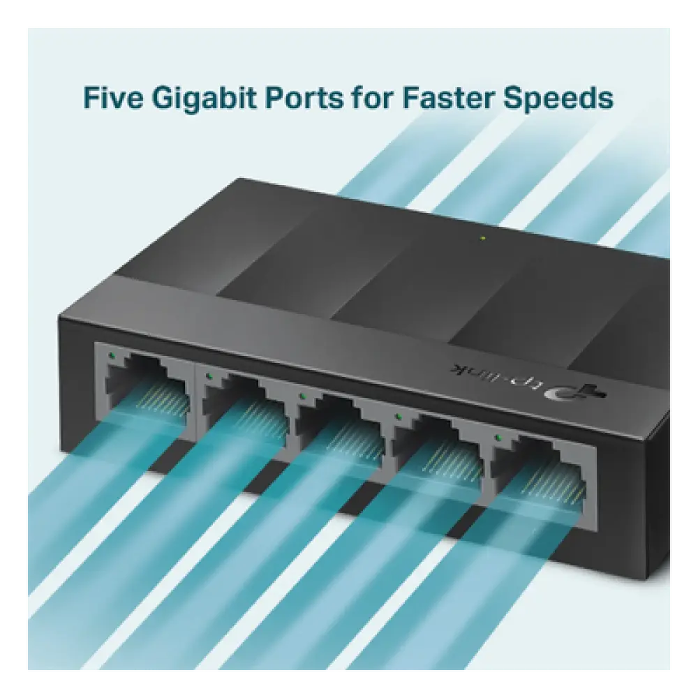 Switch / 5 Puertos Gigabit / 10 Gbps / Fanless / 3.5×2.8×0.9 in