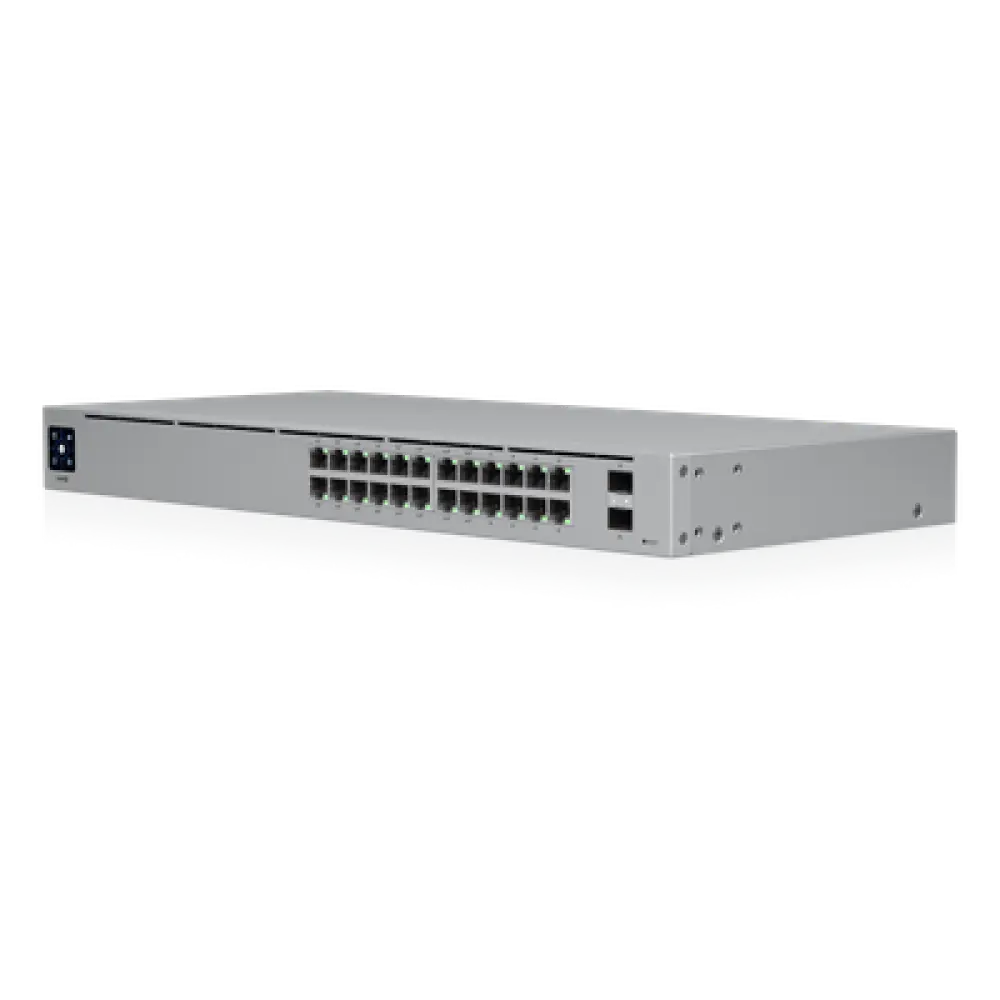 Switch Capa 2 / 24 Puertos Gigabit / 16 Puertos PoE+ / 95W Total / 2 Puertos SFP 1G / Sin Ventilador / 52 Gbps Switching Capacity