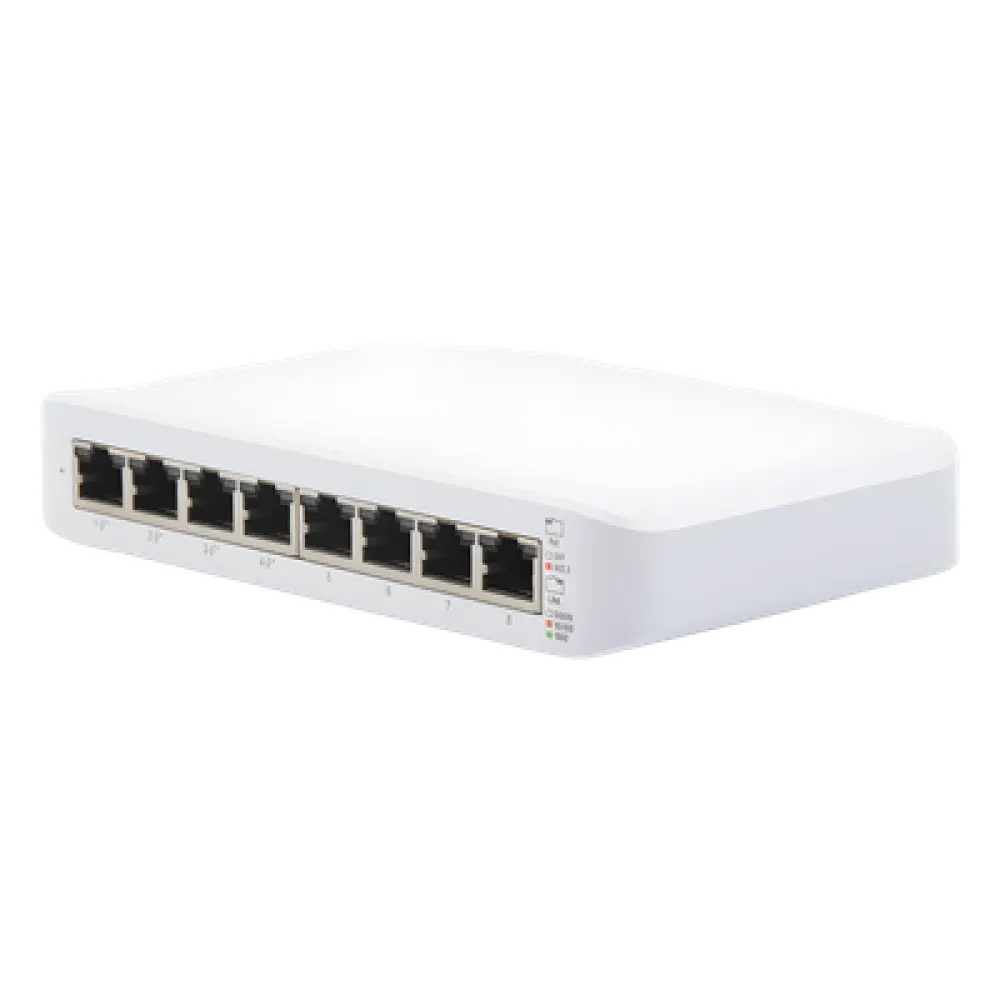 Switch Administrable PoE / 8 Puertos Gigabit / 4 Puertos PoE+ 802.3at / 52 W / 8 Gbps / Compacto
