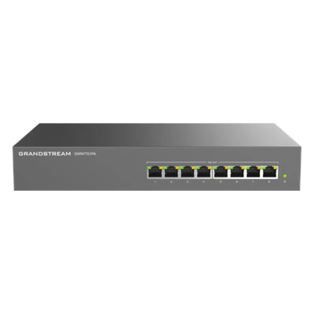 Switch PoE+ Gigabit No Administrable / 8 puertos 10/100/1000 Mbps / 8 puertos PoE+ / 145W / 16 Gbps / 9KB Jumbo Frame