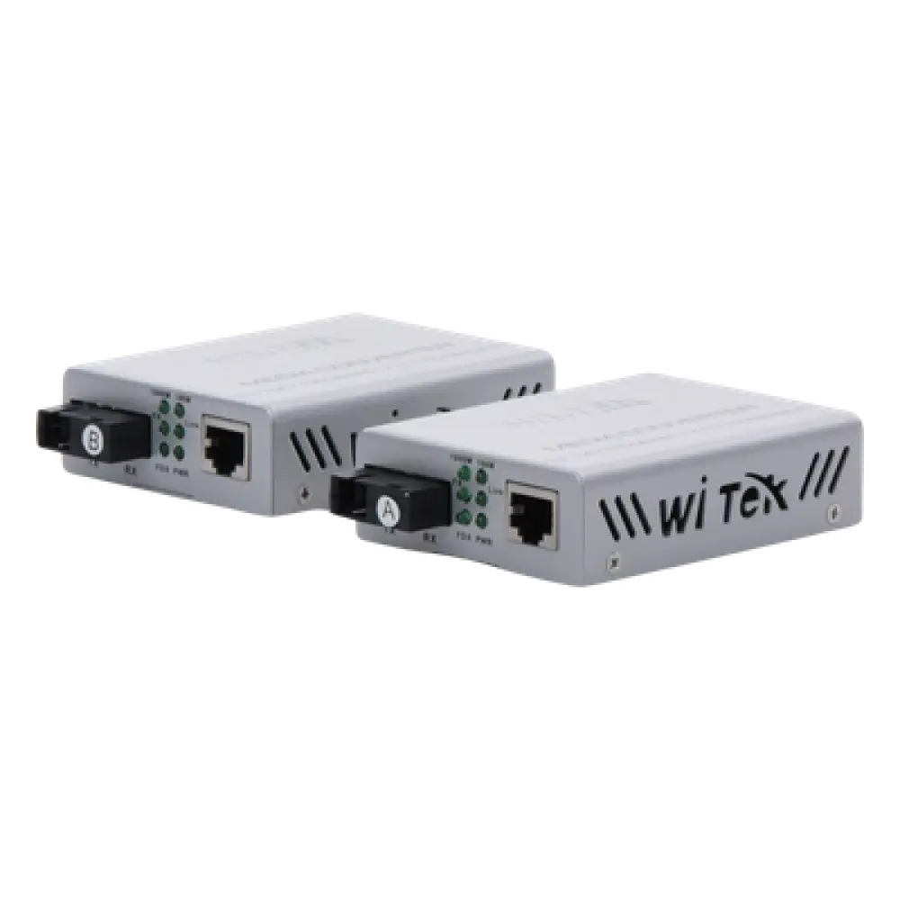 Convertidor de Medios / Alcance 20 km / 1 Puerto SC/UPC 1000 Mbps / 1 Puerto RJ45 1000 Mbps / Longitud de Onda Tx 1310nm Rx 1550nm / Par A y B
