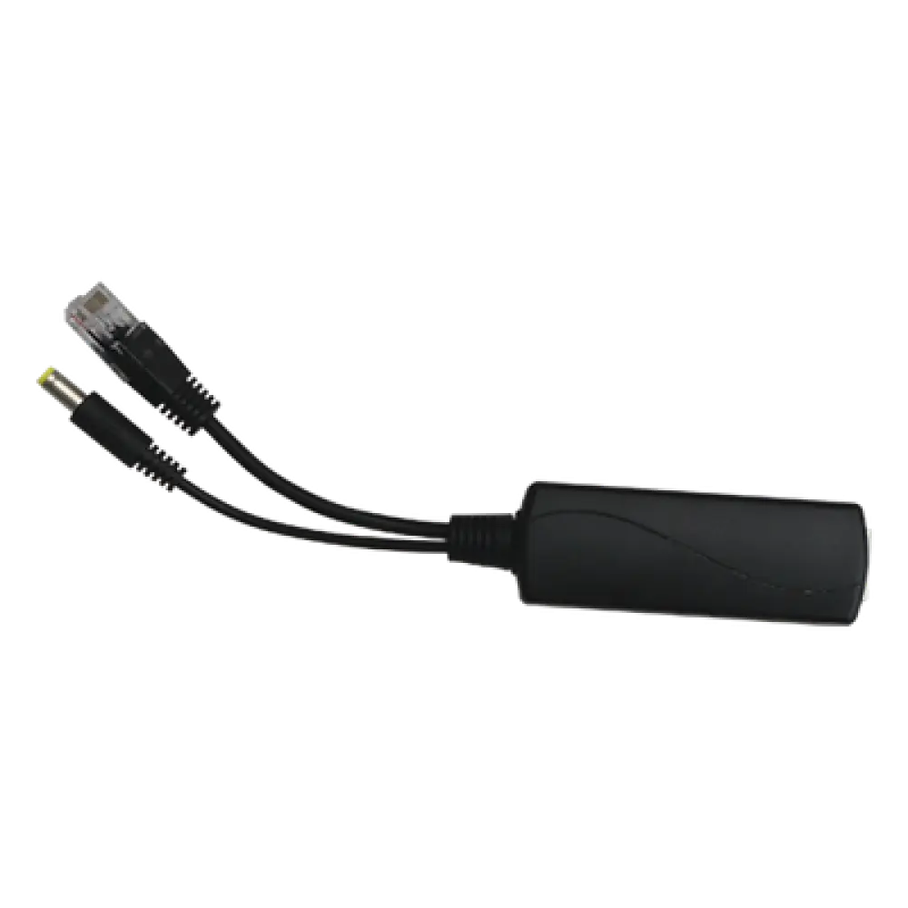 Splitter PoE / Entrada 802.3af/at 30W / Salida 12 Vcc 2A / Puerto 10/100 Mbps / Protección 6 kV / -40 a 80°C