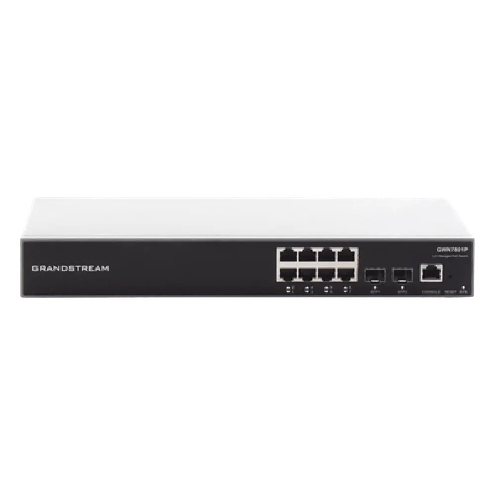 Switch PoE+ Administrable / 8 Puertos Gigabit / 2 SFP Uplink / 120W / 10 Gbps / 14.88 Mpps