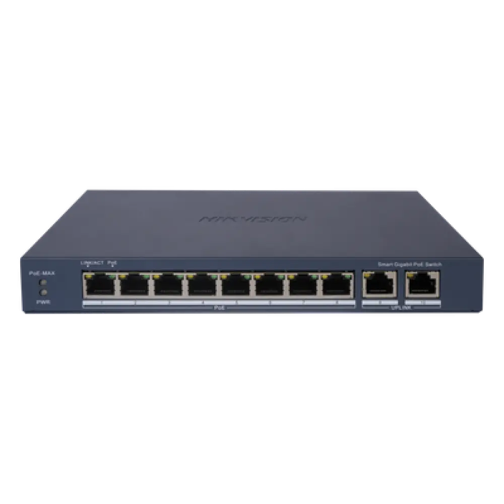 Switch PoE+ Administrable / 8 Puertos Gigabit PoE+ / 2 Puertos Uplink Gigabit / PoE Extendido 300 m (984.3 ft) / 110 W / Gestión en Nube
