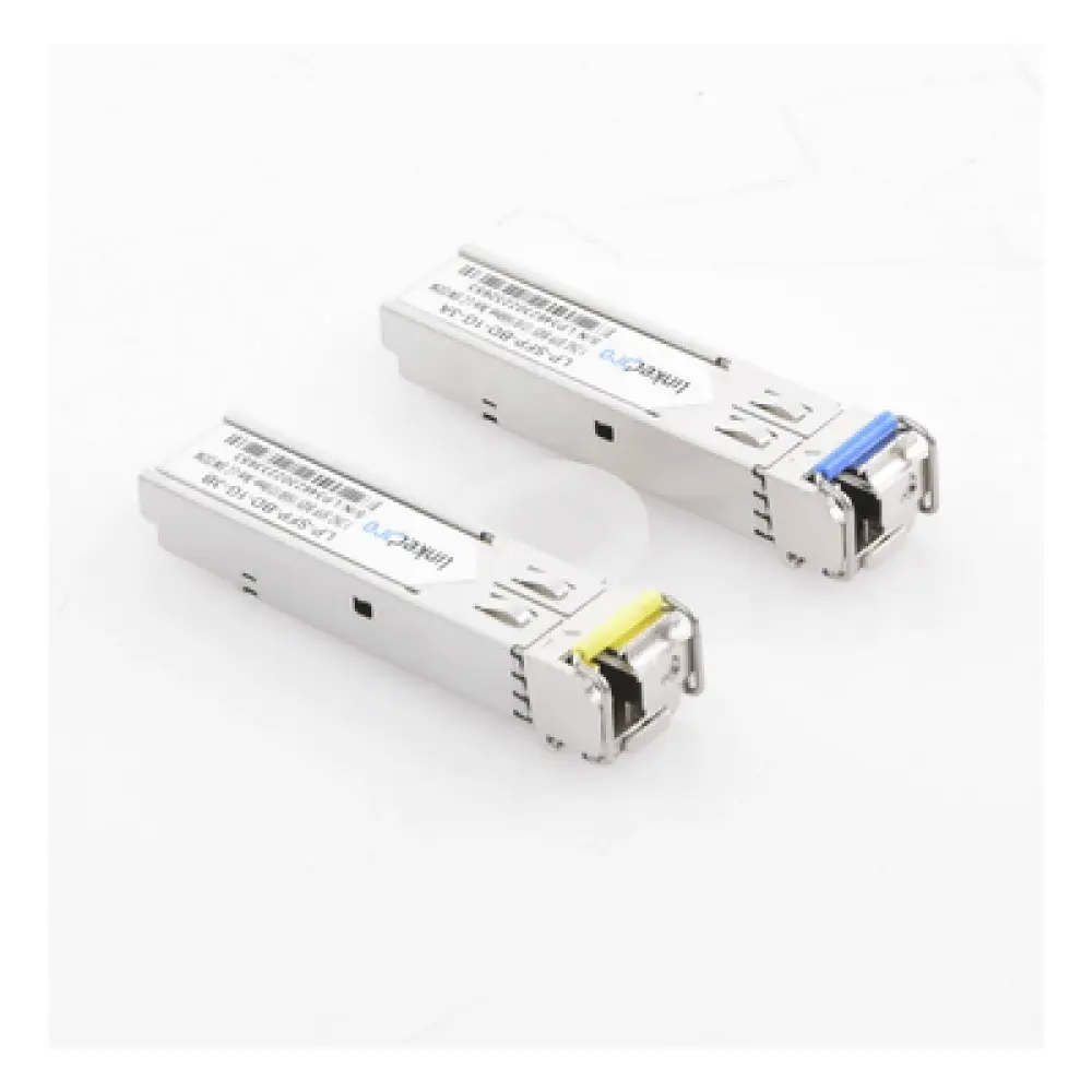 Transceptor Óptico SFP Bidireccional / 1.25 Gbps / Monomodo 3 km (9842.5 ft) / 1310 & 1550 nm / LC/UPC Simplex / DDM / Hot-Plug / 2 Piezas