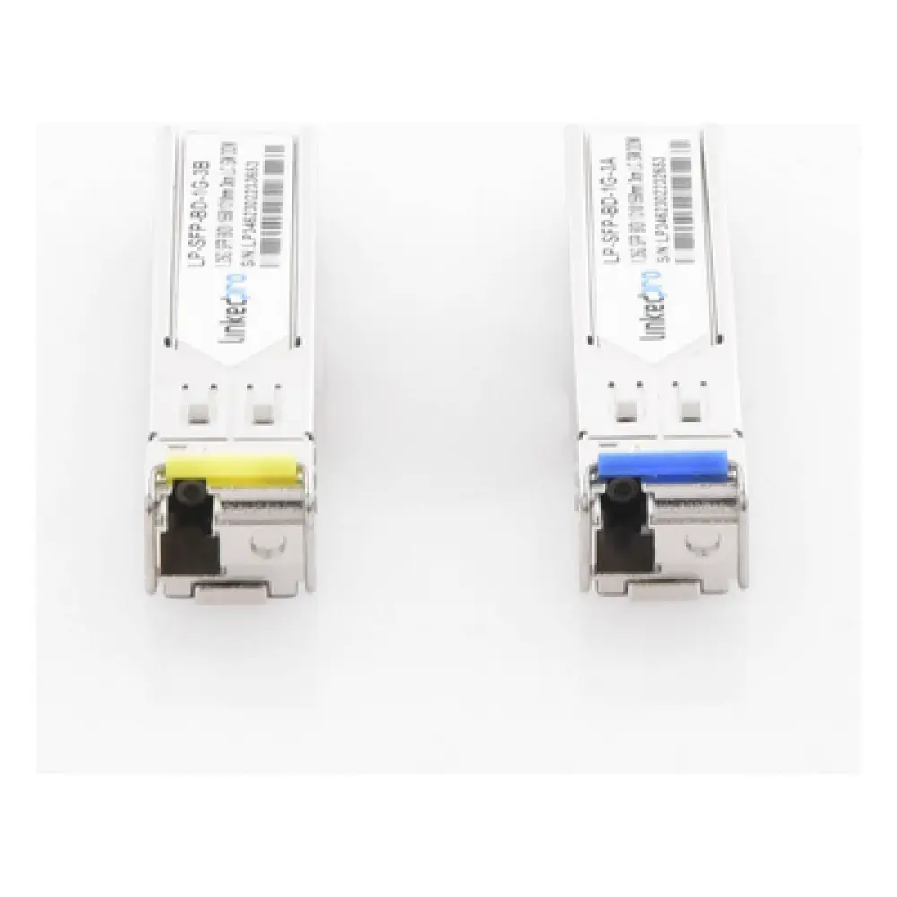 Transceptor Óptico SFP Bidireccional / 1.25 Gbps / Monomodo 3 km (9842.5 ft) / 1310 & 1550 nm / LC/UPC Simplex / DDM / Hot-Plug / 2 Piezas