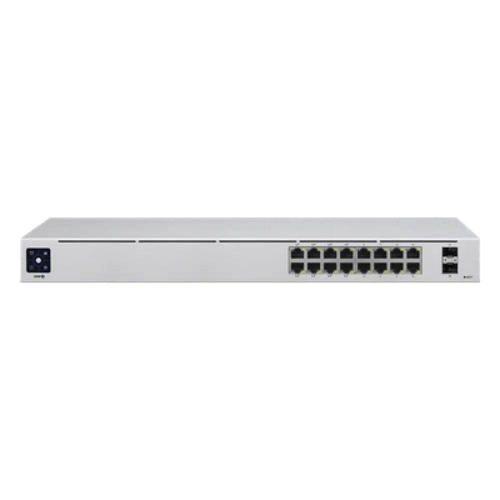 Switch PoE Administrable / 16 Puertos Gigabit / 8 Puertos PoE 802.3af/at / 2 SFP 1G / 42W / 1U Rack / 1.43 x 7.87 x 17.42 pulgadas