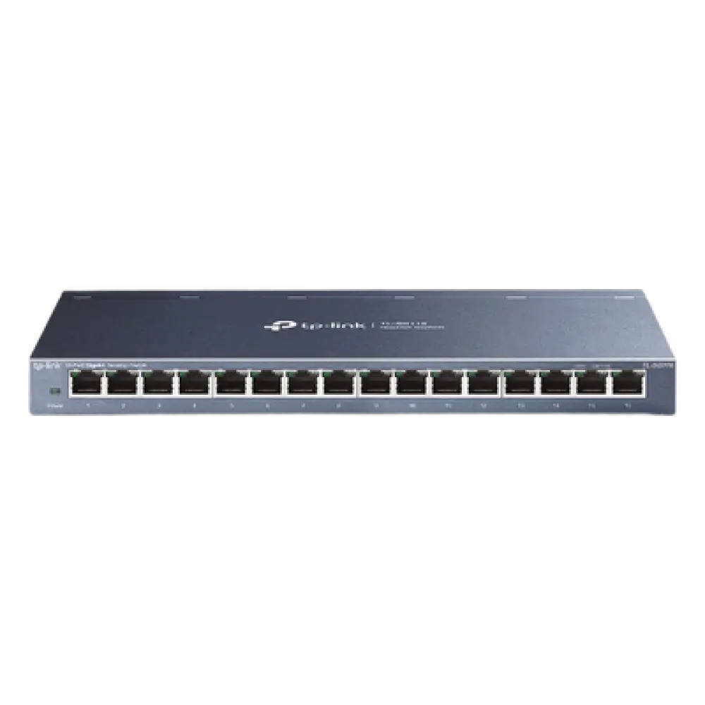 Switch / 16 Puertos Gigabit / 10/100/1000 Mbps / Fanless / Escritorio o Pared