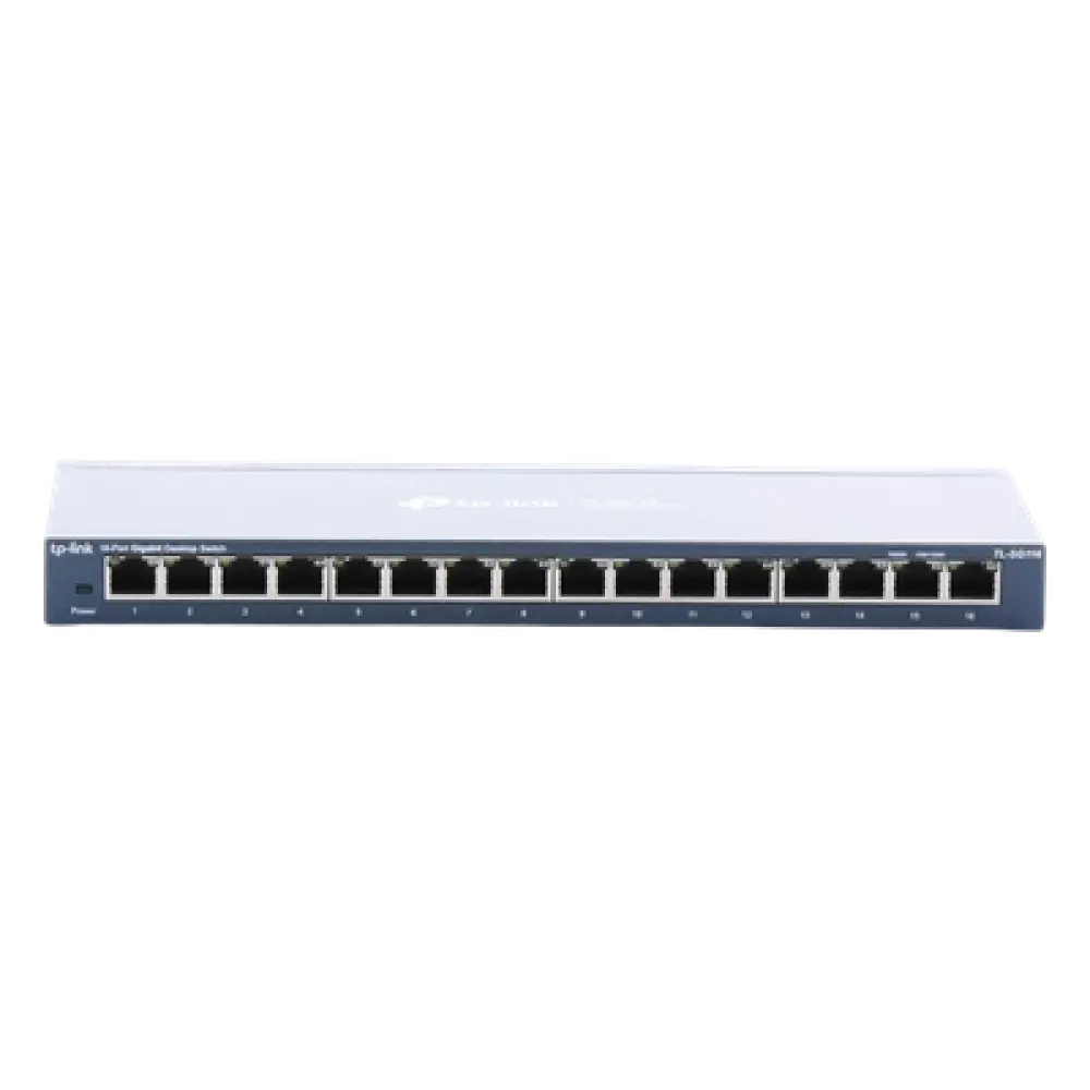 Switch / 16 Puertos Gigabit / 10/100/1000 Mbps / Fanless / Escritorio o Pared