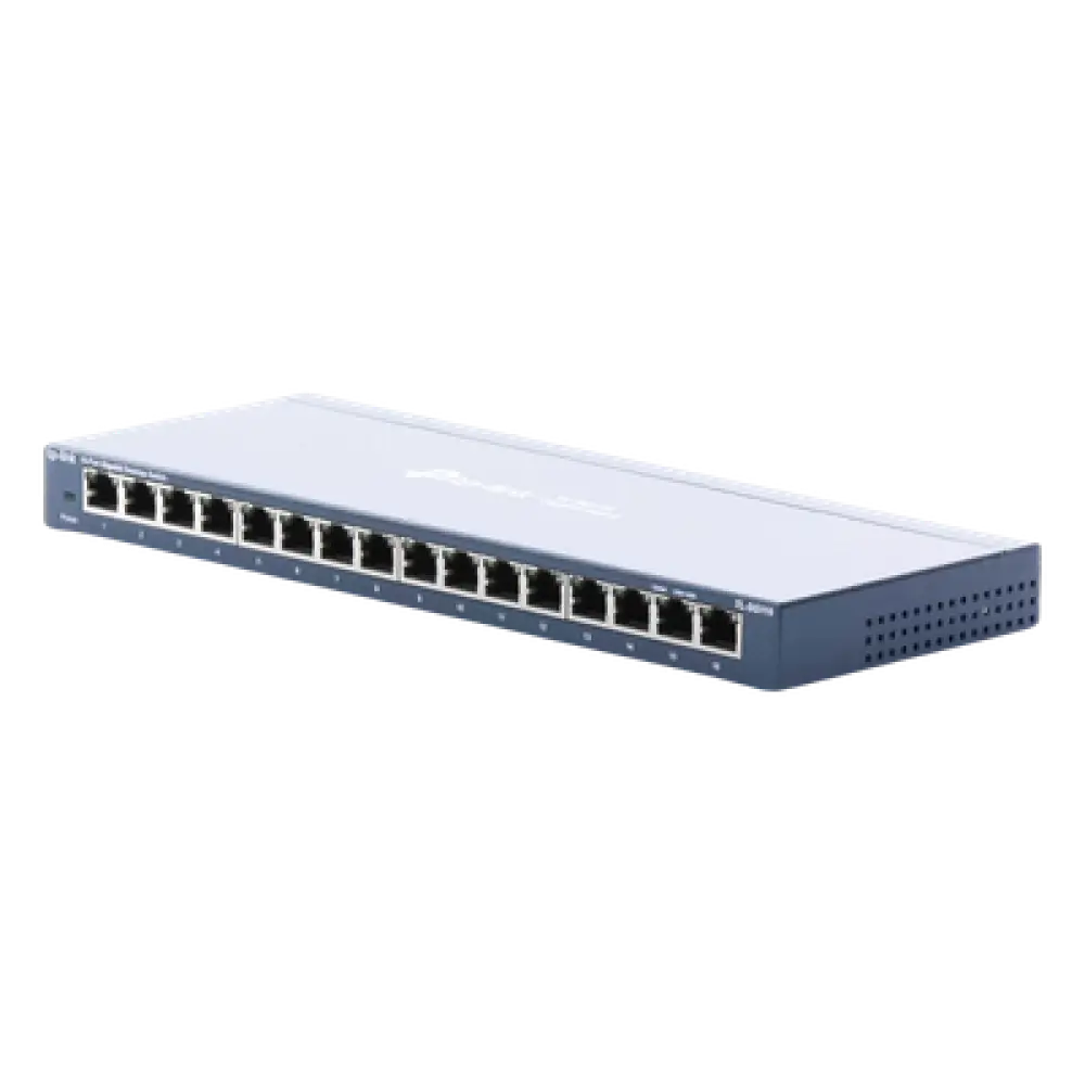 Switch / 16 Puertos Gigabit / 10/100/1000 Mbps / Fanless / Escritorio o Pared