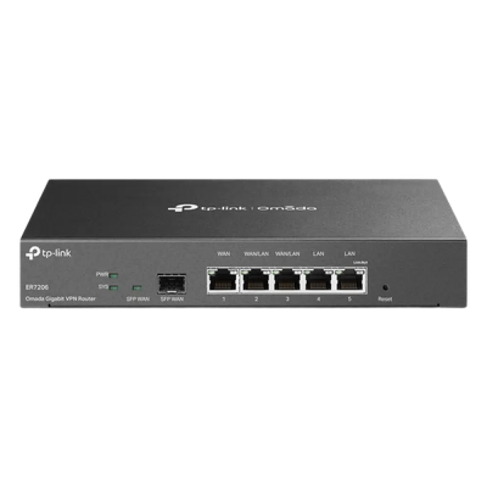 Router Empresarial Multi-WAN / 5 Puertos Gigabit / 1 Puerto SFP / 150,000 Sesiones Concurrentes / 55 Túneles OpenVPN / 100 Túneles IPsec / Gestión Cloud Omada