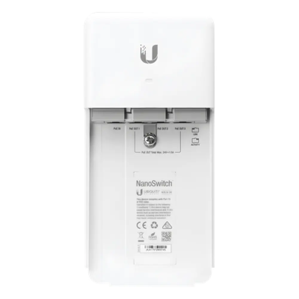 Switch PoE de Paso para Exterior / 4 Puertos Gigabit / 24V PoE / IP67 / -30°C a 70°C / 4 Gbps Throughput