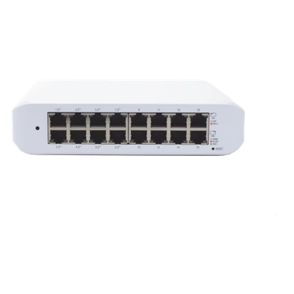 Switch administrable PoE / 16 puertos Gigabit / 8 puertos 802.3af/at / 45 W / 16 Gbps throughput / 7.5 x 7.3 x 1.7 pulgadas