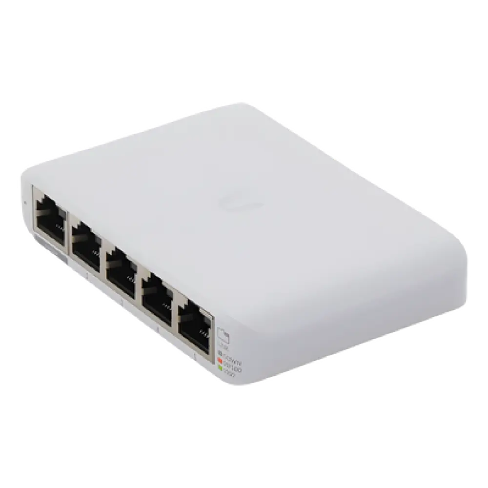 Switch Administrable Compacto / 5 Puertos Gigabit RJ45 / PoE 802.3af/at Entrada / USB-C o PoE / 4.22 x 2.76 x 0.83 pulgadas