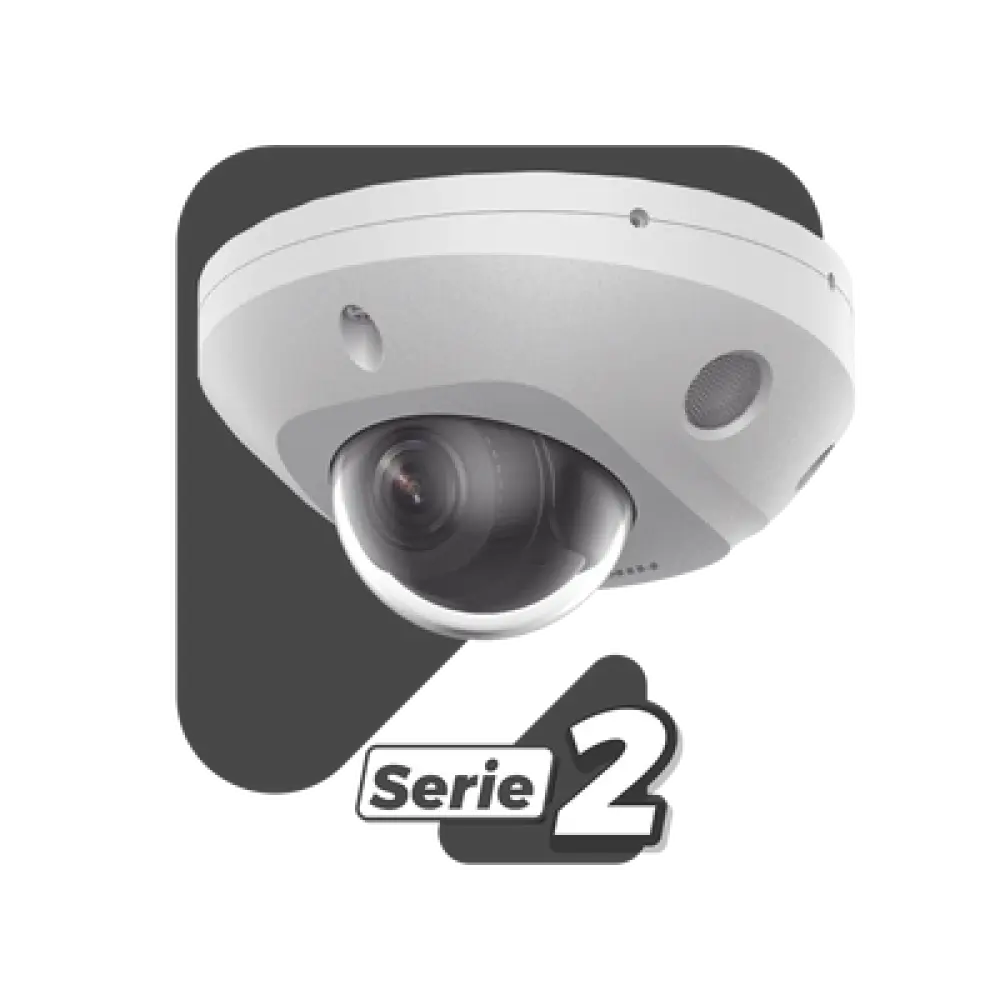 Mini Domo IP / 4 Megapixel / Dual Light 30 m (98.4 ft) / WDR 120 dB / IP67 / PoE / MicroSD 512 GB