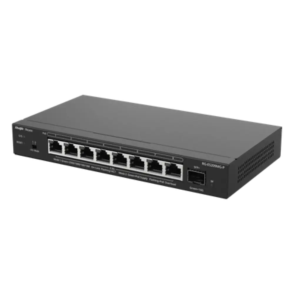 Switch Administrable Capa 2 PoE+ / 8 puertos 2.5Gb / 1 SFP+ 10Gb / 130W PoE / 60Gbps switching / Sin ventilador