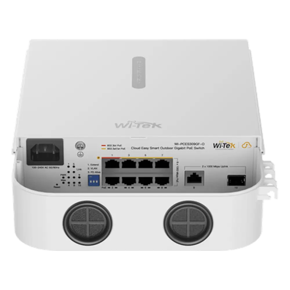 Switch PoE Administrado en la Nube / 8 Puertos Gigabit PoE++ (af/at/bt) / 1 Puerto Uplink RJ45 Gigabit / 1 Puerto SFP Uplink / Presupuesto PoE 110 W / Alcance PoE 250 m (820.2 ft) / Switching 20 Gbps