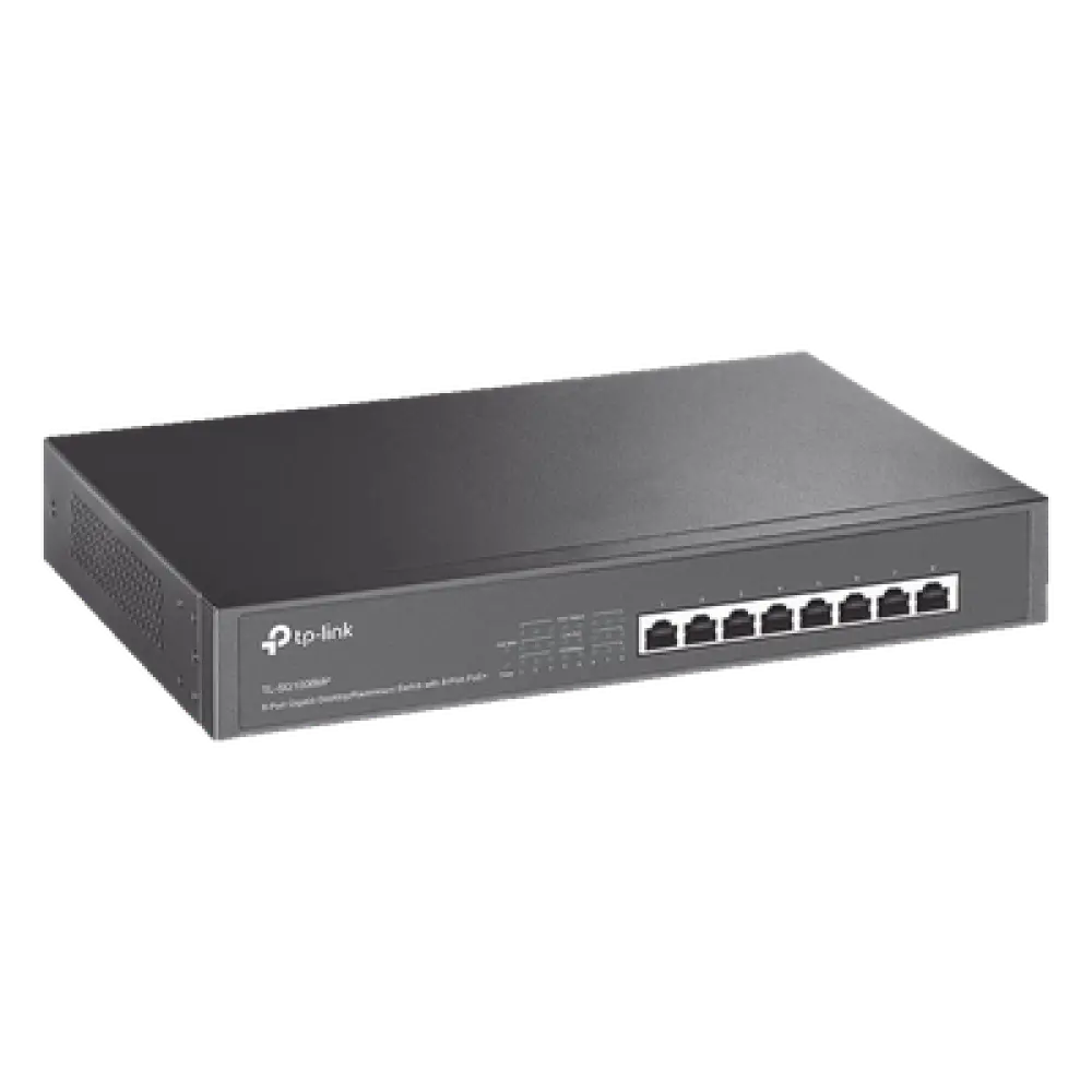 Switch PoE+ / 8 Puertos Gigabit / 126W Total / 30W por Puerto / Escritorio o Rack