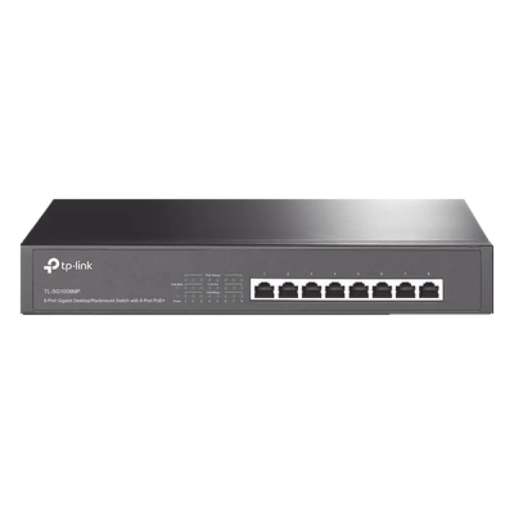Switch PoE+ / 8 Puertos Gigabit / 126W Total / 30W por Puerto / Escritorio o Rack
