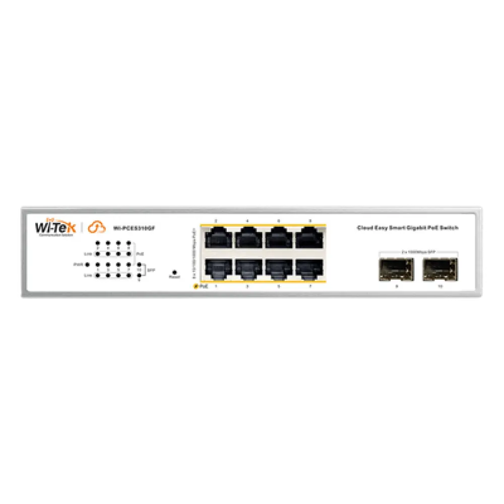 Switch PoE Administrable / 8 Puertos Gigabit PoE af/at / 2 x SFP Gigabit / Presupuesto PoE 120 W / Administración Cloud