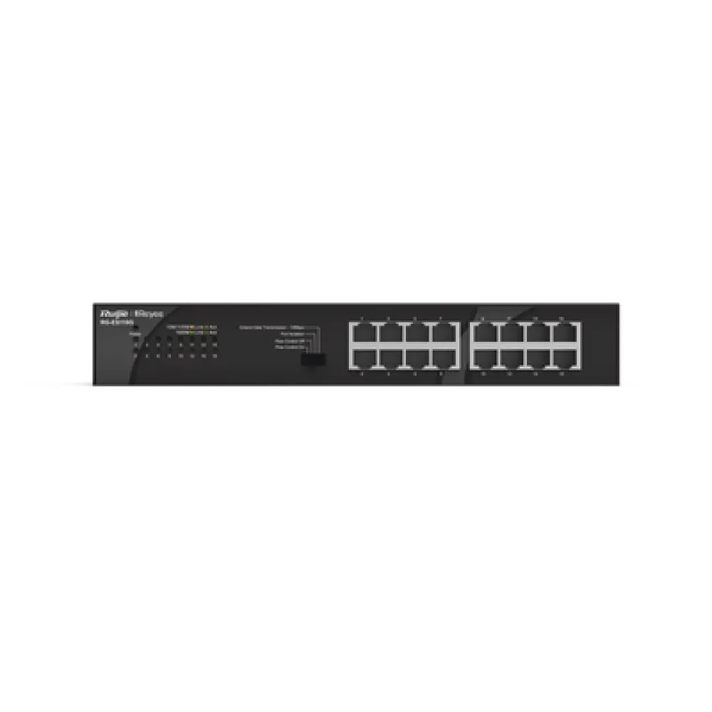 Switch No Administrable / 16 Puertos Gigabit / 32 Gbps / Fanless / Protección 4 kV