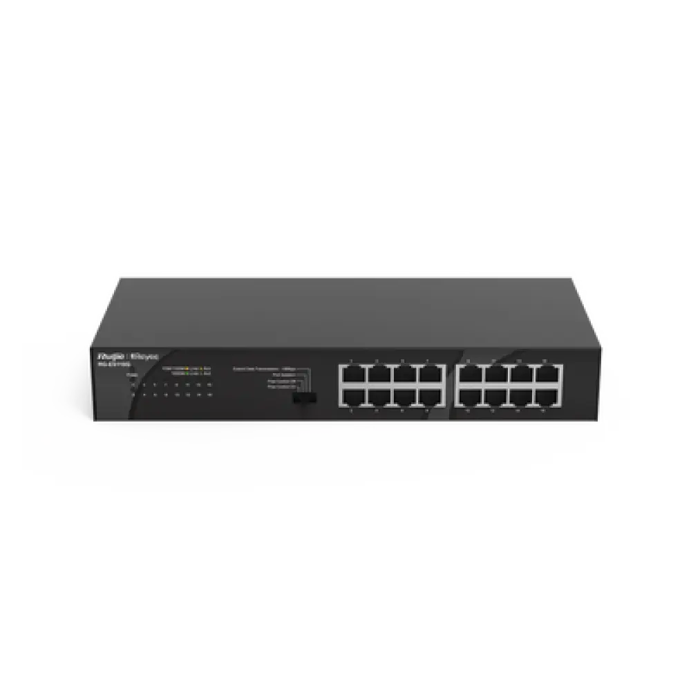 Switch No Administrable / 16 Puertos Gigabit / 32 Gbps / Fanless / Protección 4 kV