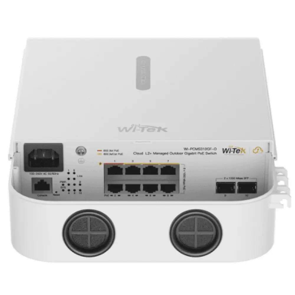 Switch PoE Industrial / 8 Puertos Gigabit / 2 SFP Uplink / PoE++ 90W / PoE+ 30W / 110W Total / 20 Gbps Switching / Sin Ventilador / -30°C a 60°C