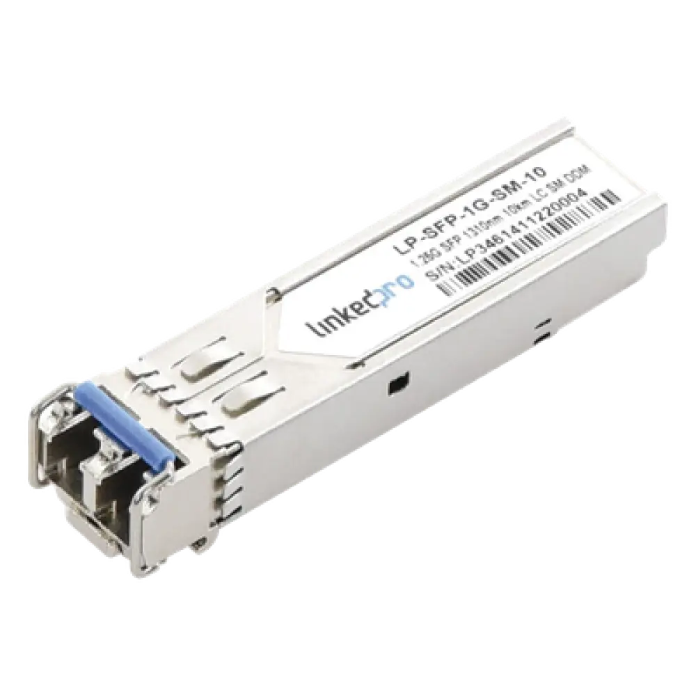 Transceptor Óptico SFP / Monomodo 1310 nm / 1.25 Gbps / 1000BASE-LX / LC/UPC Dúplex / DDM / 10 km (6.2 mi)