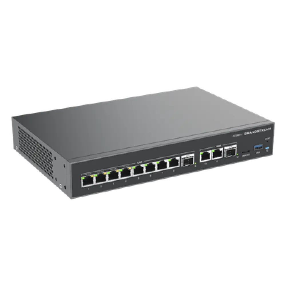 Firewall NG / Router VPN 3 Gbps / IP PBX 12 Usuarios / Switch 10 Puertos Gigabit / 4 Puertos PoE / 2 SFP 2.5G / Wi-Fi 6 Dual Band