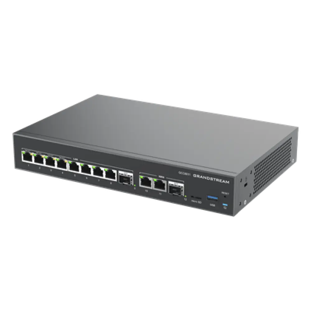 Firewall NG / Router VPN 3 Gbps / IP PBX 12 Usuarios / Switch 10 Puertos Gigabit / 4 Puertos PoE / 2 SFP 2.5G / Wi-Fi 6 Dual Band
