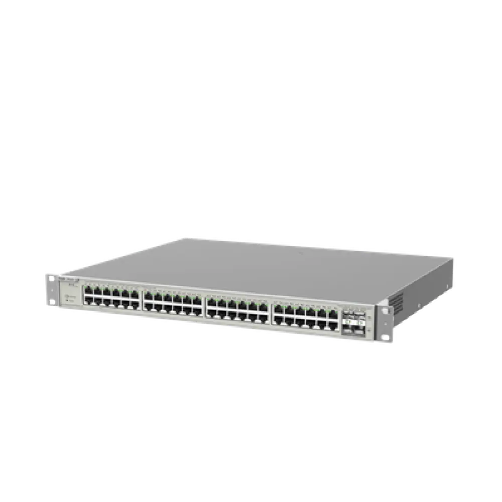 Switch Administrable Capa 3 / 48 Puertos Gigabit PoE+ / 4 SFP+ 10Gb / 176 Gb/s / 740W PoE / Protección 6 kV