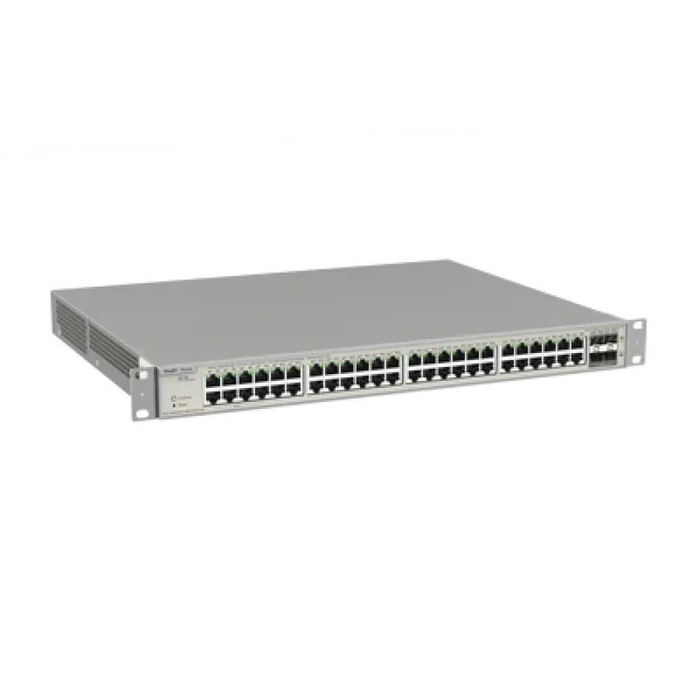 Switch Administrable Capa 3 / 48 Puertos Gigabit PoE+ / 4 SFP+ 10Gb / 176 Gb/s / 740W PoE / Protección 6 kV