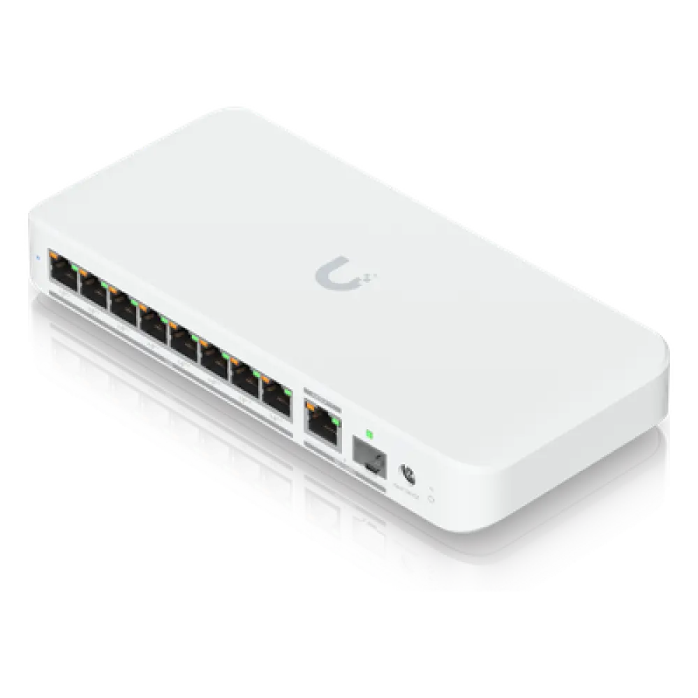 Switch PoE++ / 8 Puertos 2.5GbE / 1 Puerto 10GbE RJ45/SFP+ / 76W PoE / 30Gbps / 6.99 × 3.91 × 1.10 pulgadas