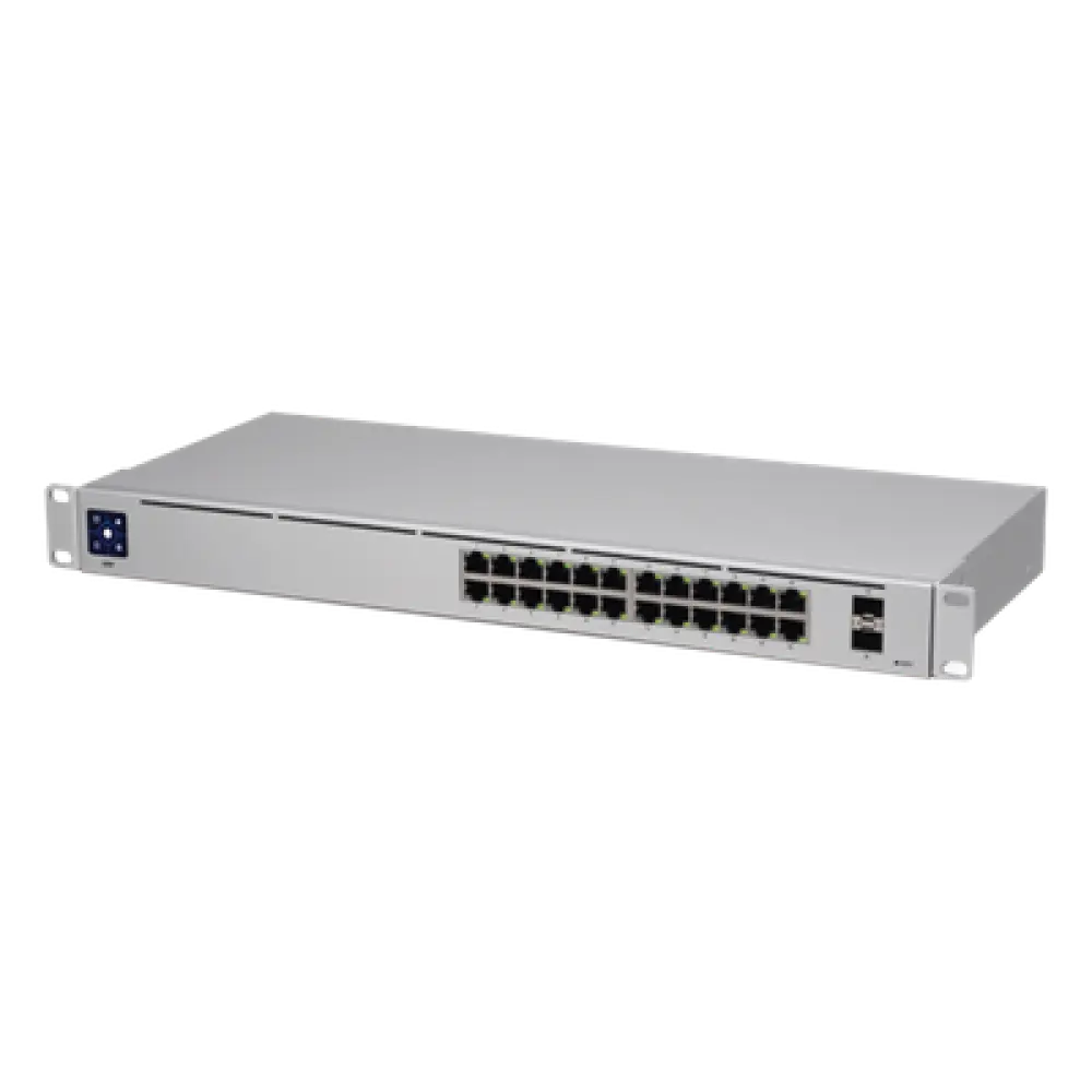 Switch Capa 2 / 24 Puertos Gigabit / 2 SFP 1G / Sin Ventiladores / Pantalla Informativa / 17.42 x 7.87 x 1.72'