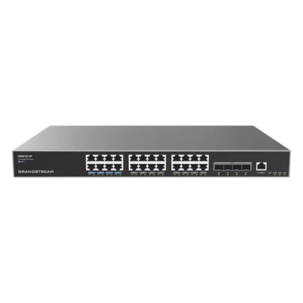 Switch Capa 3 PoE+ Administrable / 24 puertos Gigabit / 4 puertos SFP+ 10G / 360W PoE / 128 Gbps / 95.232 Mpps / 1.18 pies (0.36 m) de profundidad