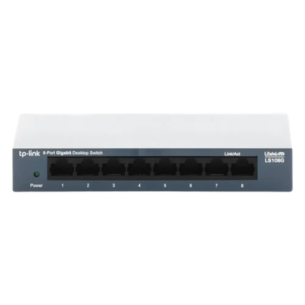 Switch de Escritorio / 8 Puertos Gigabit 10/100/1000 Mbps / Carcasa Metálica / Green Ethernet / Plug-and-Play