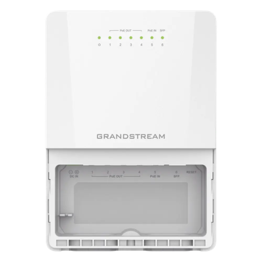 Switch PoE Administrable para Exteriores / 6 Puertos / 5 GE + 1 SFP / IP66 / PoE Integrado / Gestión Remota