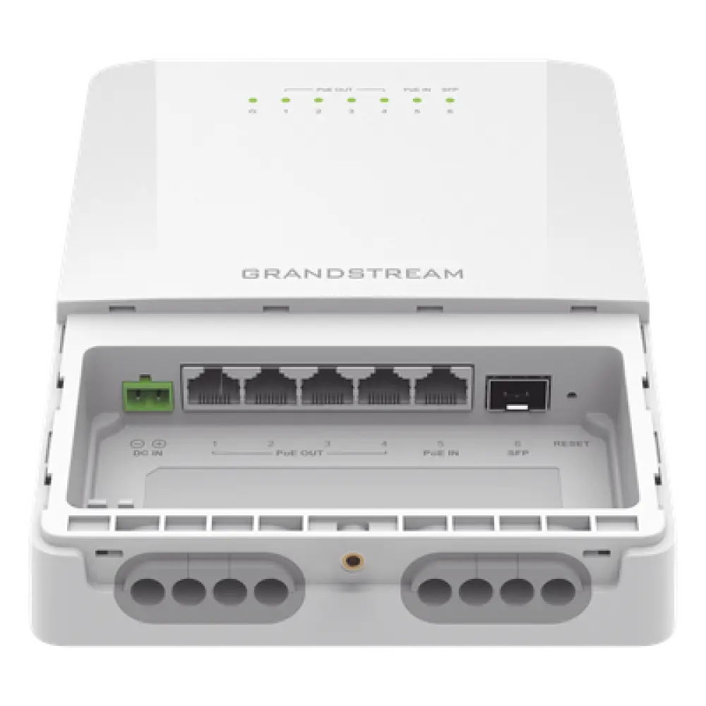 Switch PoE Administrable para Exteriores / 6 Puertos / 5 GE + 1 SFP / IP66 / PoE Integrado / Gestión Remota