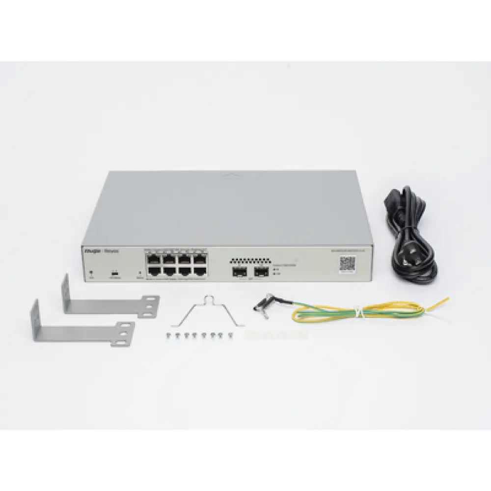 Switch Administrable PoE+ / 8 Puertos Gigabit / 2 SFP 1Gb / Capacidad 20 Gbps / Sin Ventilador / 125W PoE