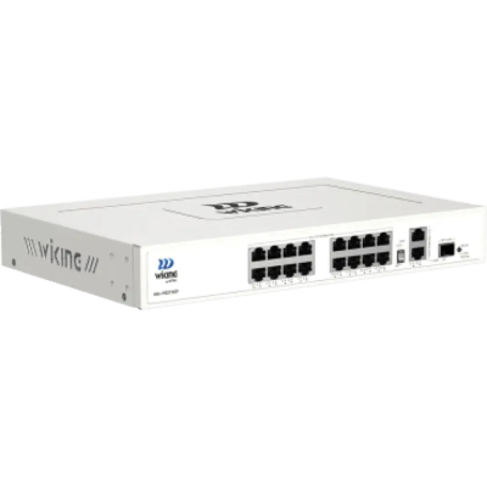 Switch PoE No Administrable / 16 Puertos 10/100 Mbps / 2 Puertos Uplink Gigabit / 1 Ranura SFP 1000 Mbps / Presupuesto PoE 180 W / Hi-PoE 60 W