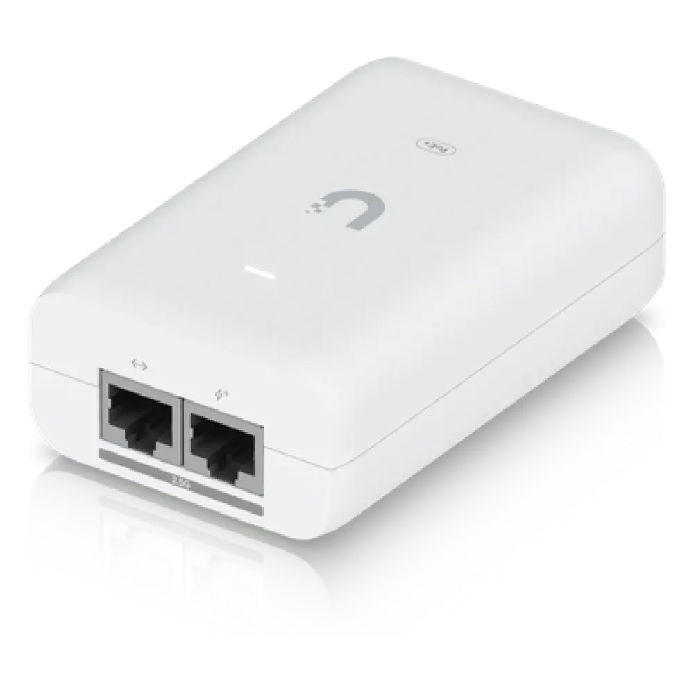 Adaptador PoE+ / 30 W / 2.5 Gbps / 48V 0.65A / (2) Puertos RJ45 Blindados / LED Indicador / Protección contra Sobretensiones