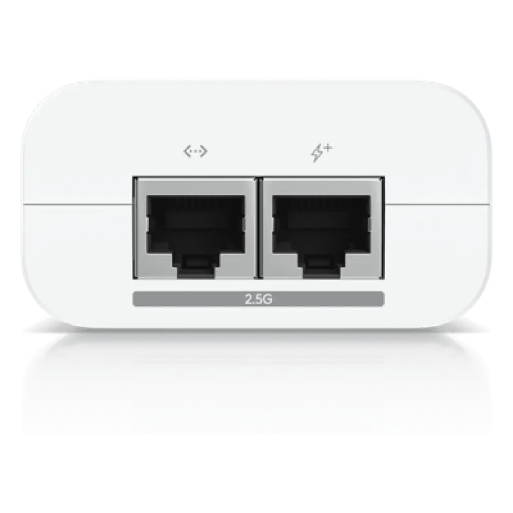 Adaptador PoE+ / 30 W / 2.5 Gbps / 48V 0.65A / (2) Puertos RJ45 Blindados / LED Indicador / Protección contra Sobretensiones